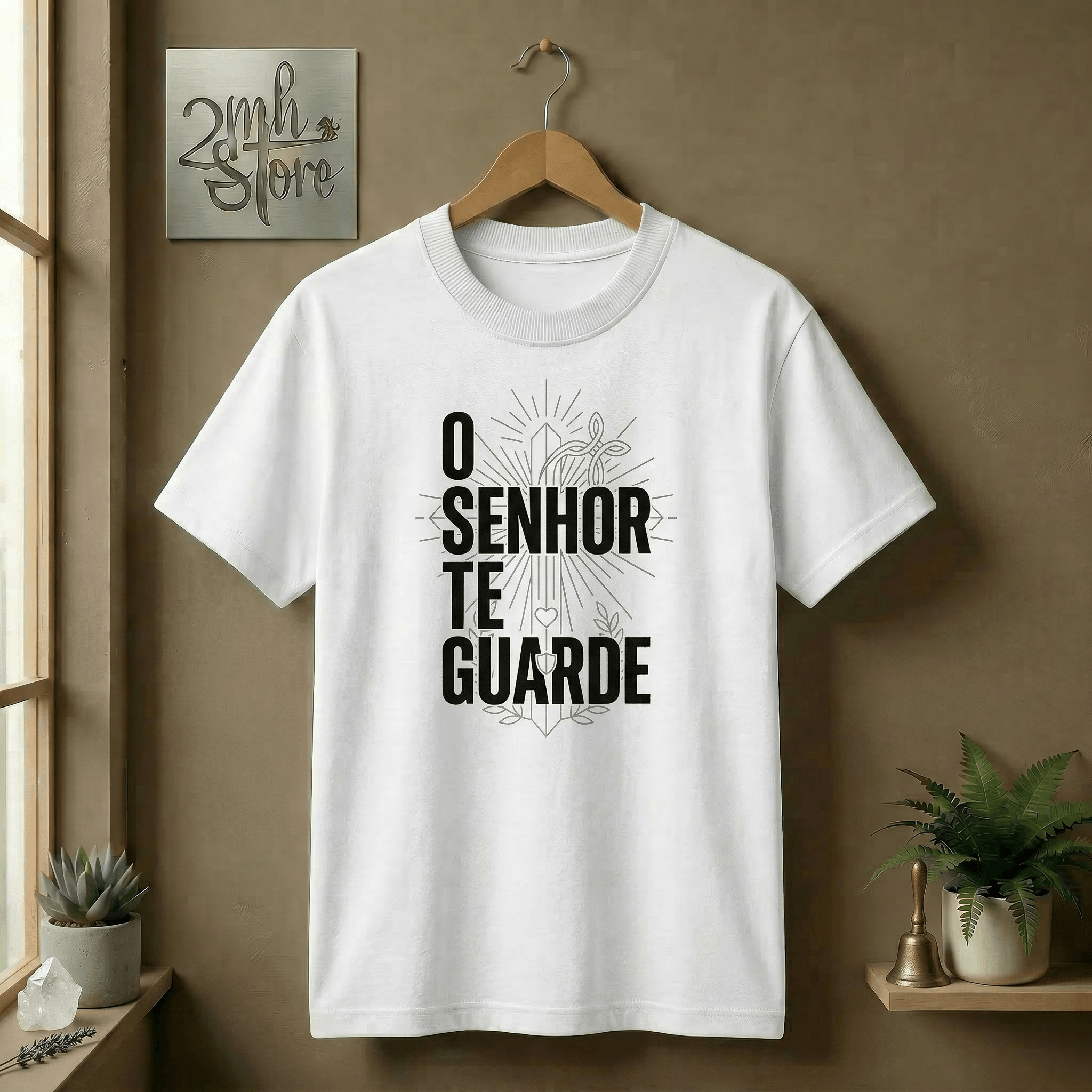 Camiseta Cristã O Senhor Te Guarde | Estampa com Cruz